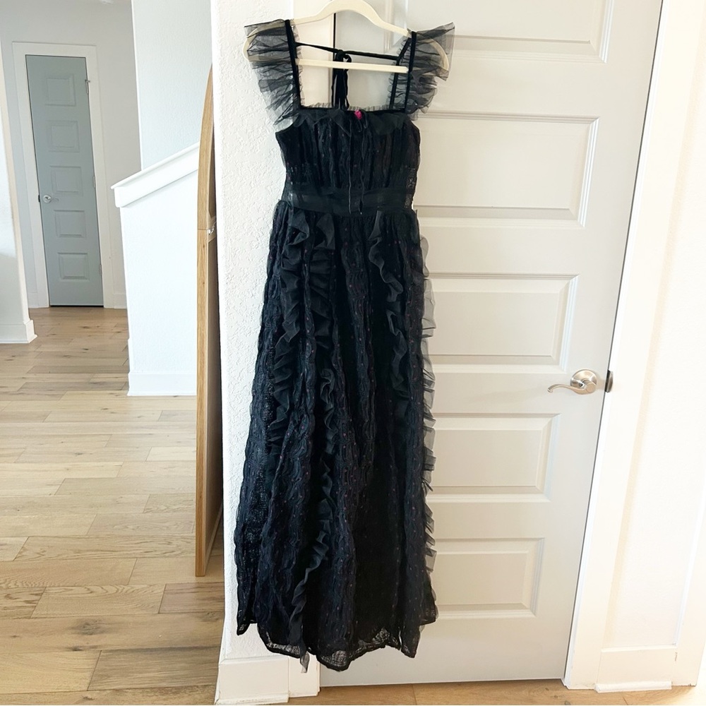 NWT For Love & Lemons Janelle Tulle Ruffle Polka Dot Maxi Dress - Picture 3 of 8